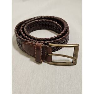 Dockers Leather Strap Belt Braided Bonded Lacing Brown 36/90 Belt - 43in Long